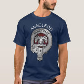 Clan MacLeod Crest & Red Tartan T-shirt (Voorkant)