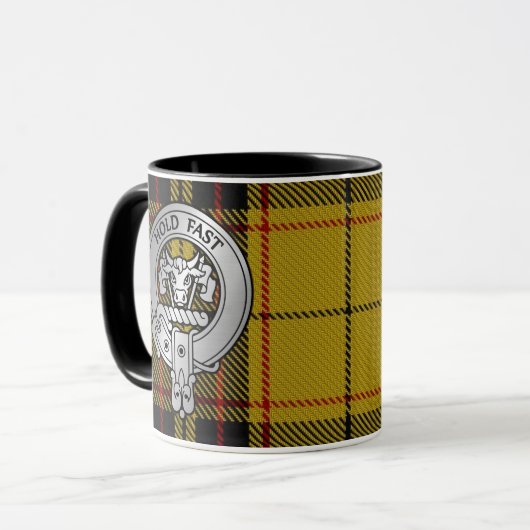 Clan MacLeod Crest & Snuffbox Tartan Mok (Voorkant links)