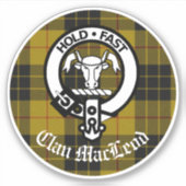 Clan MacLeod Crest Tartan Aangepaste Vinyl Decal Sticker (Voorkant)
