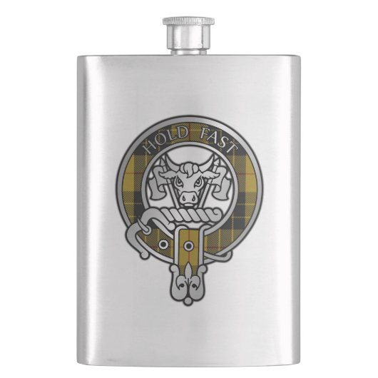 Clan MacLeod Crest & Tartan Flask Flacon (Voorkant)