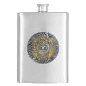 Clan MacLeod Crest & Tartan Knot Flask Flacon (Voorkant)