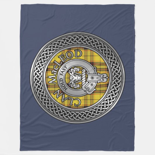 Clan MacLeod Crest & Tartan Knot Fleece Blanket (Voorkant)