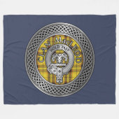 Clan MacLeod Crest & Tartan Knot Fleece Blanket (Voorkant (Horizontaal))
