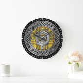 Clan MacLeod Crest & Tartan Knot Large Clock Grote Klok (Huis)
