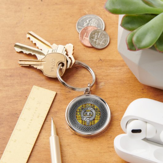 Clan MacLeod Crest & Tartan Knot Sleutelhanger (Bureau)