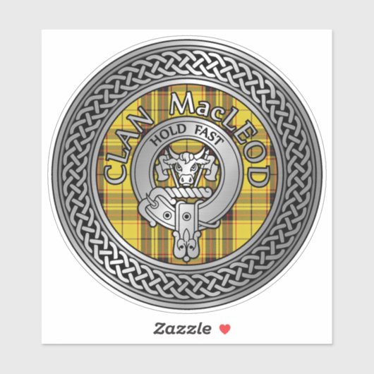Clan MacLeod Crest & Tartan Knot Sticker (Vel)
