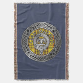 Clan MacLeod Crest & Tartan Knot Throw Blanket Deken (Voorkant Verticaal)