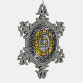 Clan MacLeod Crest & Tartan Knot Tin Sneeuwvlok Ornament (Links)