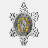 Clan MacLeod Crest & Tartan Knot Tin Sneeuwvlok Ornament (Rechts)