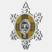 Clan MacLeod Crest & Tartan Tin Sneeuwvlok Ornament (Rechts)