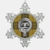 Clan MacLeod Crest & Tartan Tin Sneeuwvlok Ornament (Voorkant)