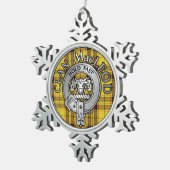 Clan MacLeod Crest & Tartan Tin Sneeuwvlok Ornament (Rechts)