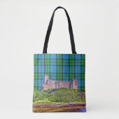 Clan MacLeod Dunvegan Castle Blue en Green Tartan Tote Bag (Voorkant)