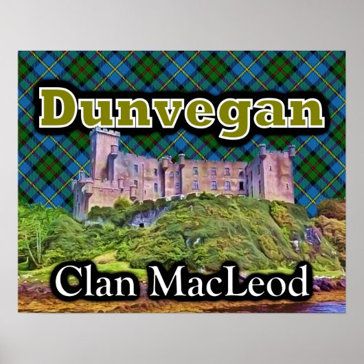 Clan MacLeod Dunvegan Castle Tartan Sky Poster (Voorkant)
