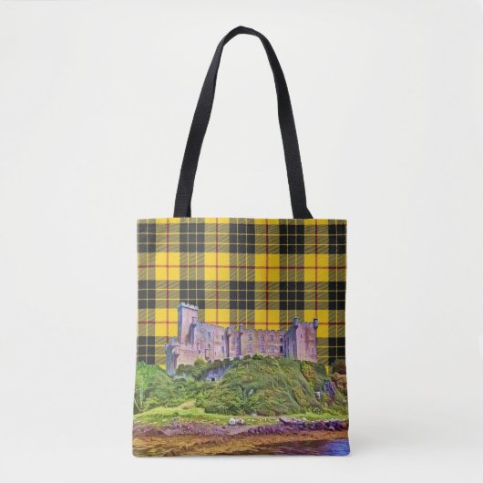 Clan MacLeod Dunvegan Castle Yellow Black Tartan Tote Bag (Voorkant)
