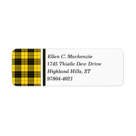 Clan MacLeod Geel en Zwart Schots Tartan Etiket