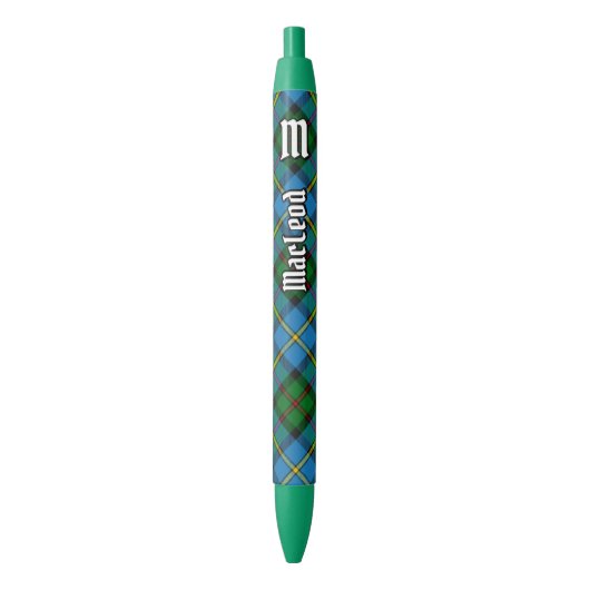 Clan MacLeod Hunting Tartan Blauwe Inkt Pen (Voorkant Verticaal)