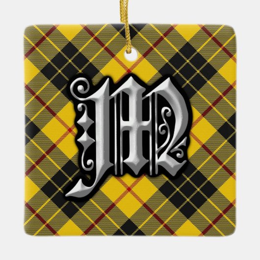 Clan MacLeod Letter M Monogram Tartan Ornament (Voorkant)