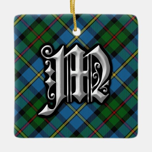 Clan MacLeod Letter M Monogram Tartan Ornament (Voorkant)