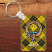 Clan MacLeod Lewis Crest over Tartan Sleutelhanger (Voorkant)