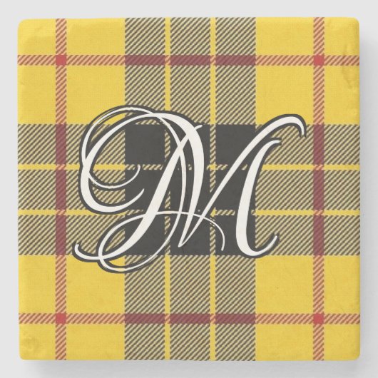 Clan MacLeod Lewis Tartan Custom Monogram Stenen Onderzetter (Voorkant)