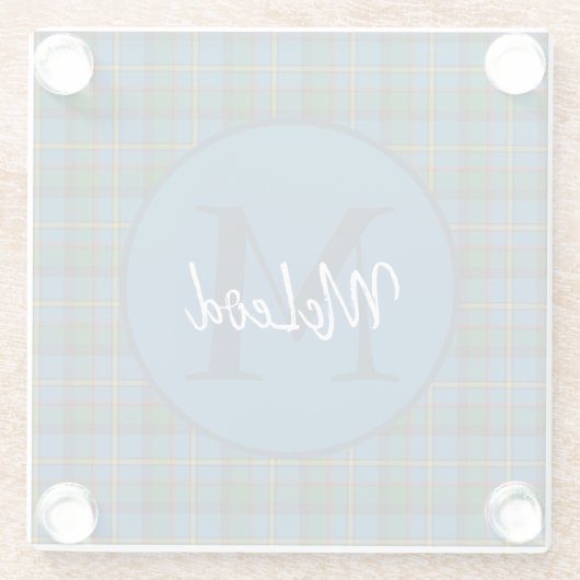 Clan MacLeod Monogrammed Glazen Onderzetter (Achterkant)