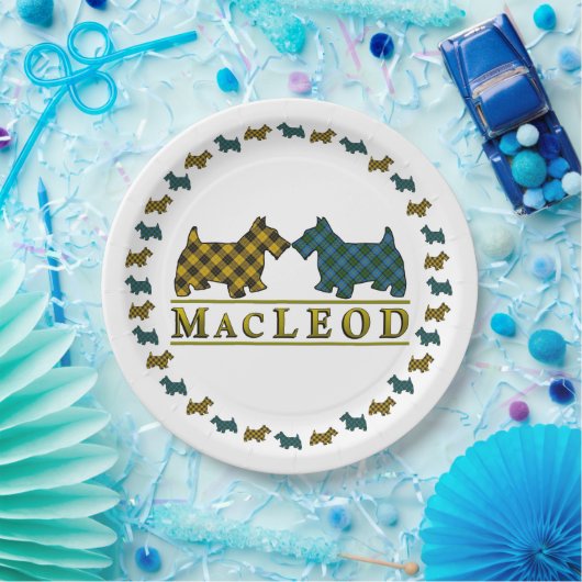 Clan MacLeod Schotse Tartan Scottie Dogs Papieren Bordje (Feest)