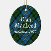 Clan MacLeod Scottish Blue en Green Tartan Keramisch Ornament (Rechts)