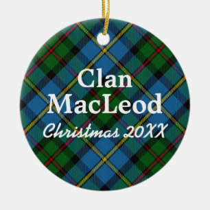 Clan MacLeod Scottish Blue en Green Tartan Keramisch Ornament