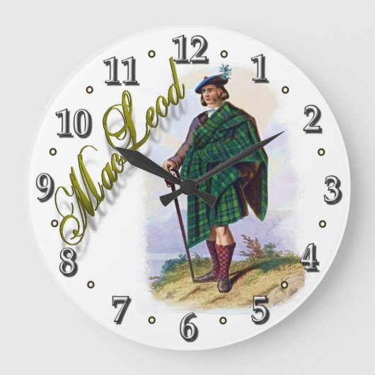 Clan MacLeod Scottish Dream Clock Grote Klok (Voorkant)