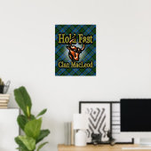 Clan MacLeod Scottish Tartan Hold Fast Poster (Thuiskantoor)