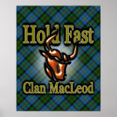 Clan MacLeod Scottish Tartan Hold Fast Poster (Voorkant)