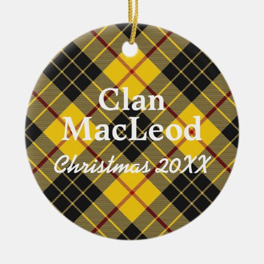 Clan MacLeod Scottish Tartan Keramisch Ornament (Voorkant)