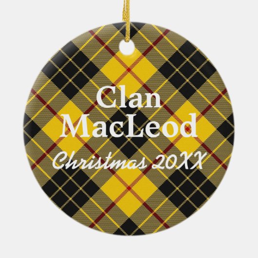 Clan MacLeod Scottish Tartan Keramisch Ornament (Achterkant)