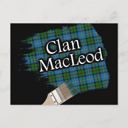 Clan MacLeod Scottish Tartan Paint Brush Briefkaart (Voorkant)
