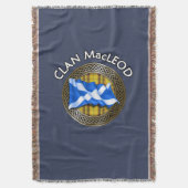 Clan MacLeod Tartan Knot & Flag Deken (Voorkant Verticaal)