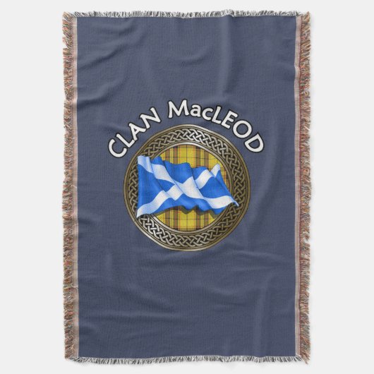 Clan MacLeod Tartan Knot & Flag Deken (Voorkant Verticaal)