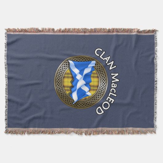 Clan MacLeod Tartan Knot & Flag Deken (Voorkant)