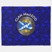 Clan MacLeod Tartan Knot & Flag Fleece Deken (Voorkant (Horizontaal))