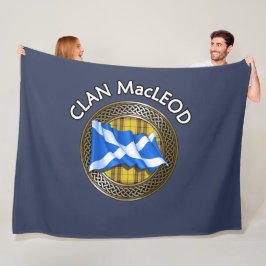 Clan MacLeod Tartan Knot & Flag Fleece Deken
