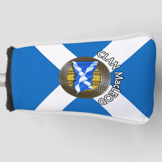 Clan MacLeod Tartan Knot & Flag Golfheadcover (Voorkant)