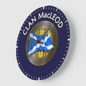 Clan MacLeod Tartan Knot & Flag Grote Klok (Hoek)