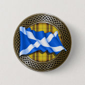 Clan MacLeod Tartan Knot & Flag Ronde Button 5,7 Cm (Voorkant)