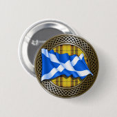 Clan MacLeod Tartan Knot & Flag Ronde Button 5,7 Cm (Voorkant /achterkant)