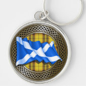 Clan MacLeod Tartan Knot & Flag Sleutelhanger (Voorkant)