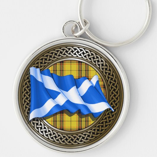 Clan MacLeod Tartan Knot & Flag Sleutelhanger (Voorkant)