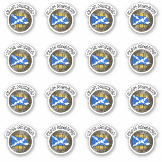 Clan MacLeod Tartan Knot & Flag Sticker (Voorkant)