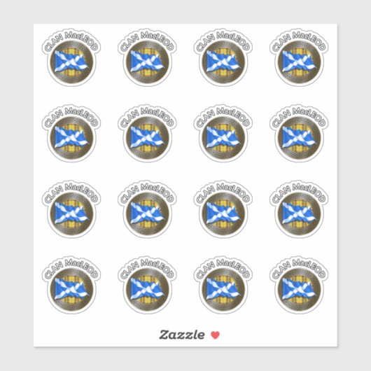 Clan MacLeod Tartan Knot & Flag Sticker (Vel)