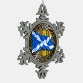 Clan MacLeod Tartan Knot & Flag Tin Sneeuwvlok Ornament (Links)