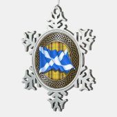 Clan MacLeod Tartan Knot & Flag Tin Sneeuwvlok Ornament (Rechts)